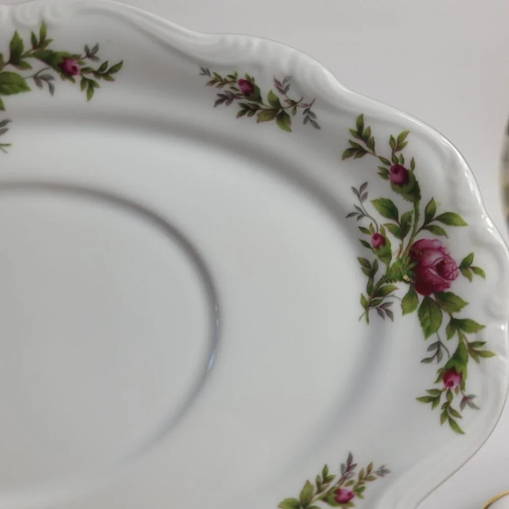 Traditions China Johann Haviland Moss Rose Gravy Boat & Underplate Pink Roses